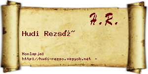 Hudi Rezső névjegykártya